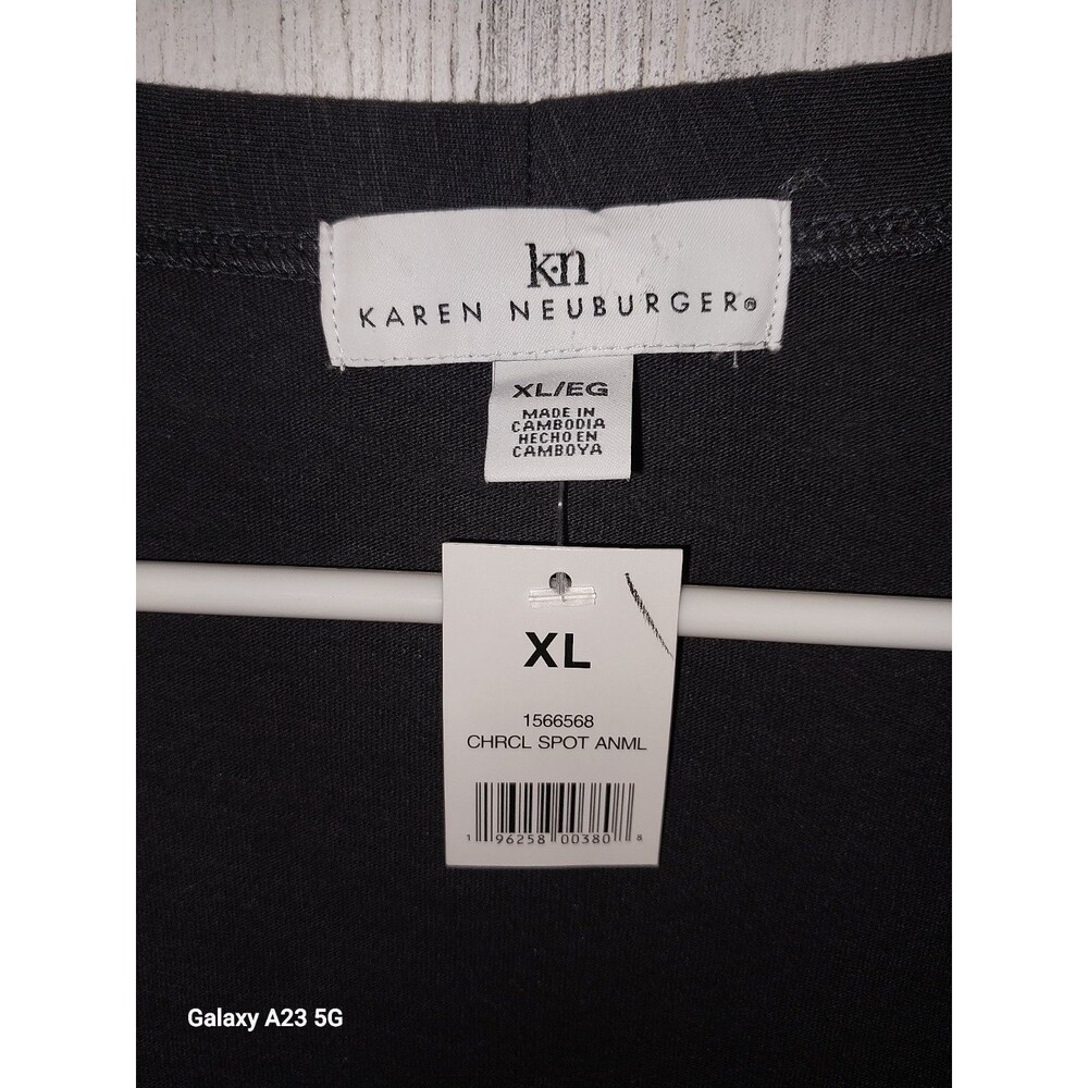 Karen Neuburger Womens Sleep Lounge Cardigan in Charcoal Size XL - Picture 4 of 6